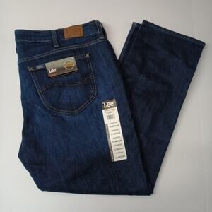 Lee Straight Leg Jeans Women's‎ 22 Medium Size 44x30 Blue